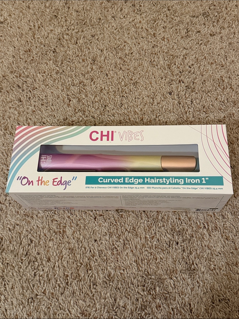 Chi Vibes Vibes On The Edge Curved Edge Hairstyling Iron - Pink Gradient